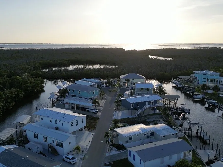 Aerial at sunset over the preserve